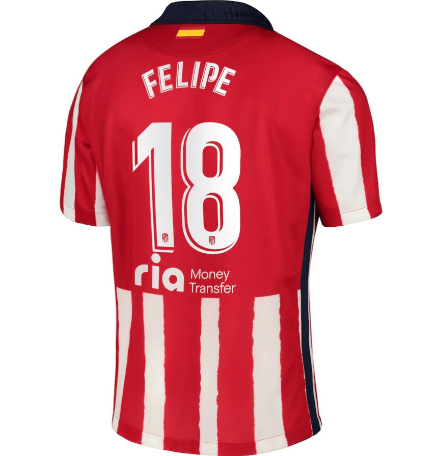 Atlético de Madrid Home Kit Soccer Jersey with Felipe 18 printing 2020/21